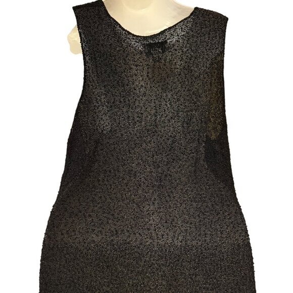 Black Chico's Design Rayon Shell Loose knit Size Size 2 Lagenlook - Picture 2 of 5